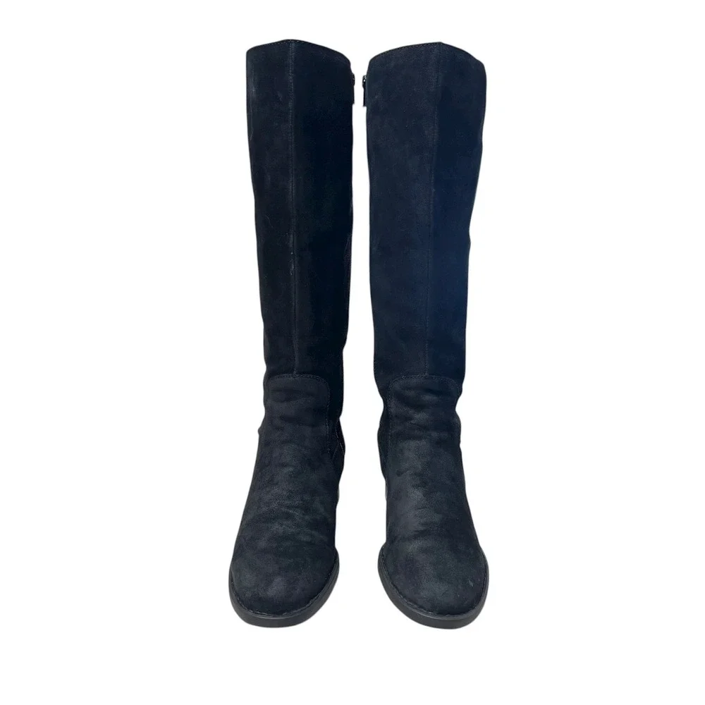 Born Black Suede Buckle Knee High Boots Women's Size 8.5M‎